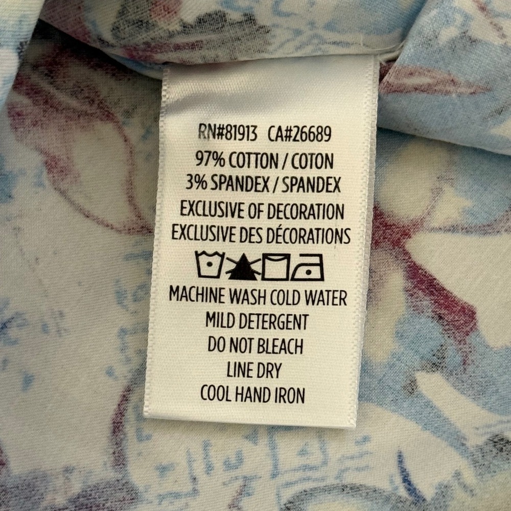 Robert Graham Durkin Mens 2XL Blue Floral Orchid Short Sleeve Button Down Shirt - Picture 9 of 9